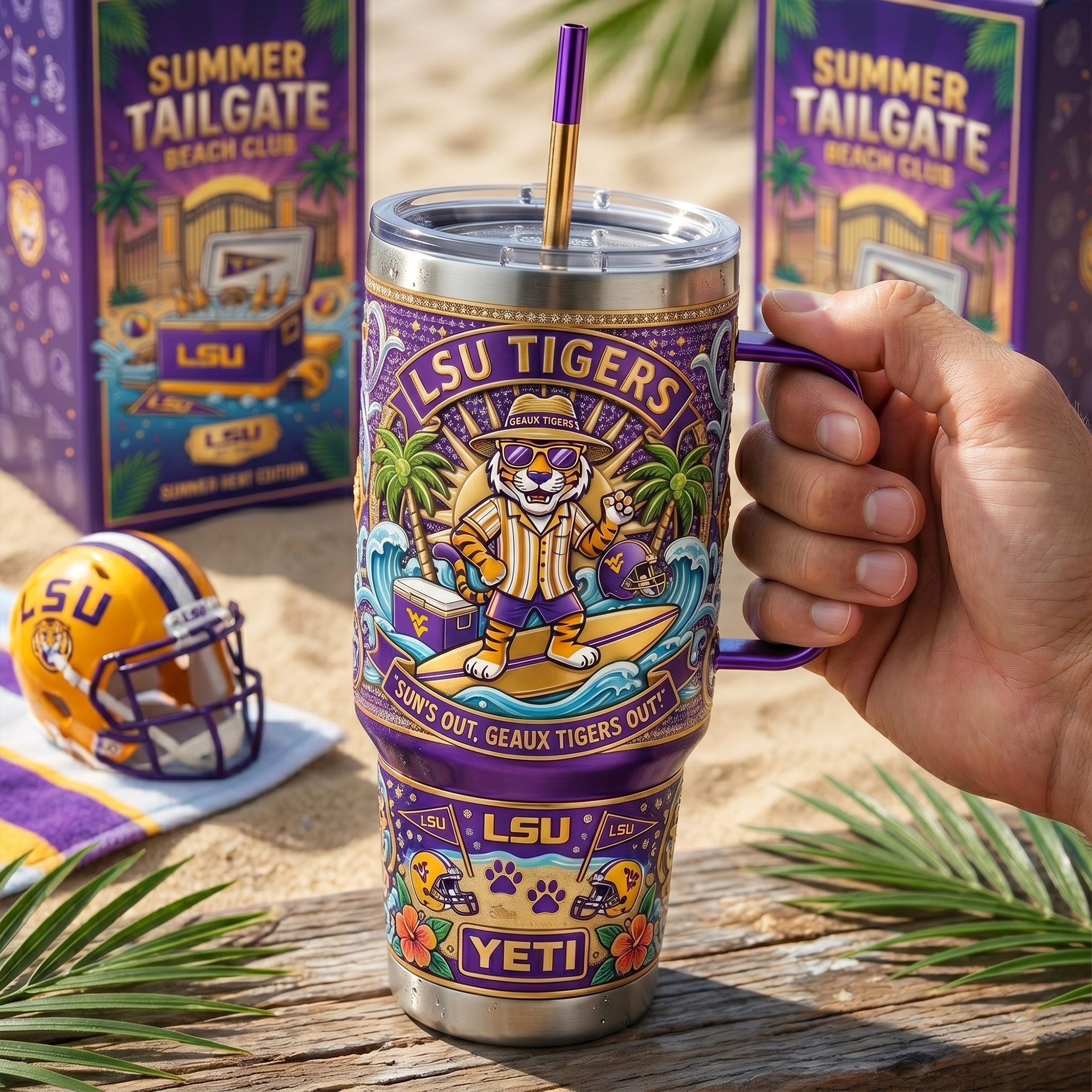 LSU 40oz Tumbler With Handle LNTH
