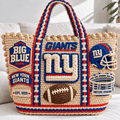 NYG Straw-Style Embellished Tote Bag NTKO