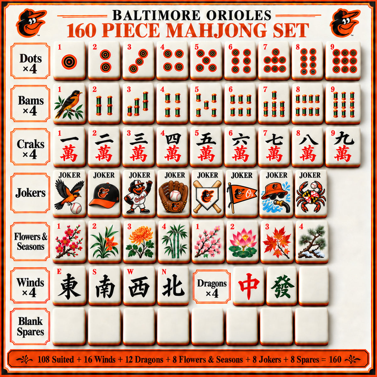 Premium BTMO Mahjong Tiles Set TTMH