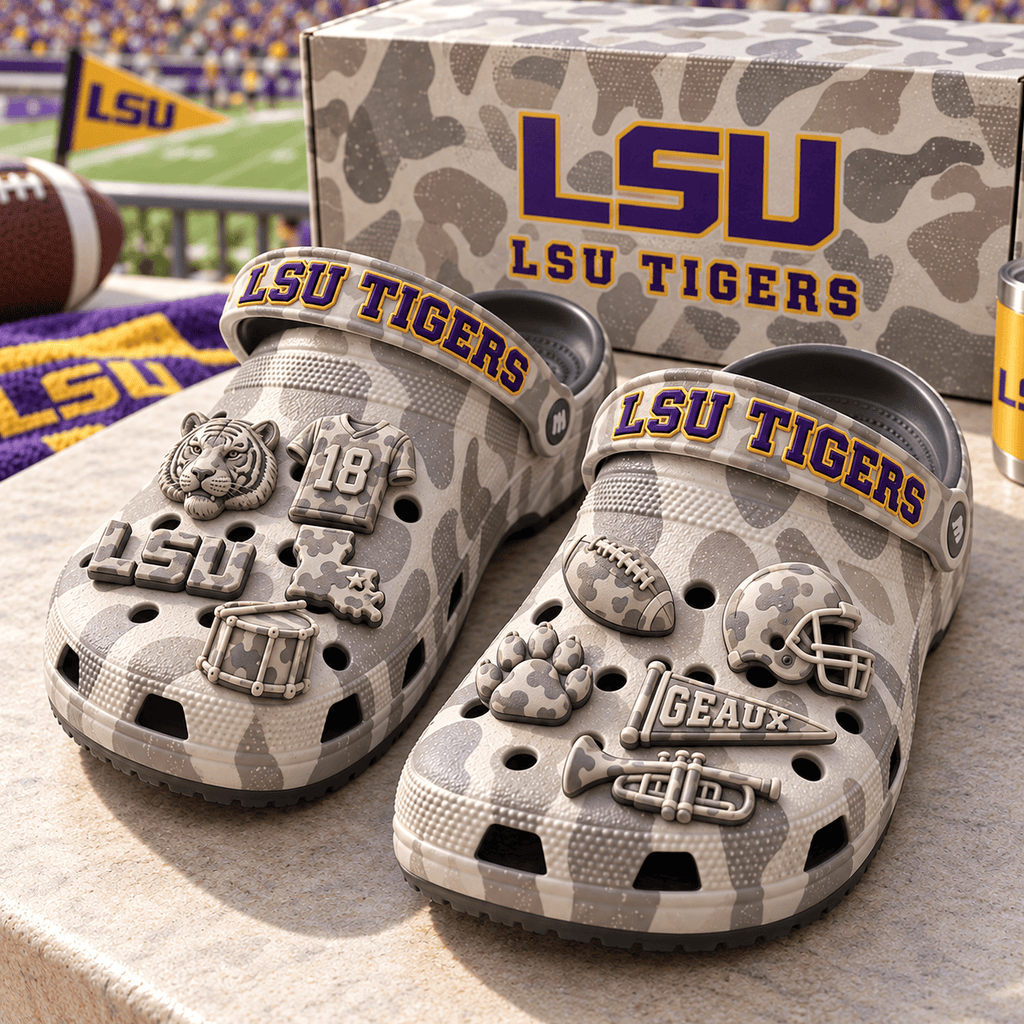 LSU Premium Deer Camo Charm Clog PTKL