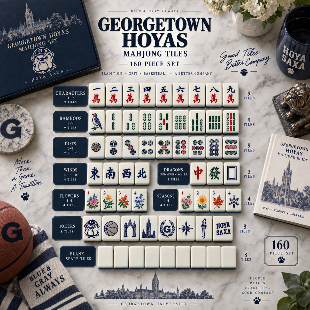 Premium GTH Mahjong Tiles Set TNSM
