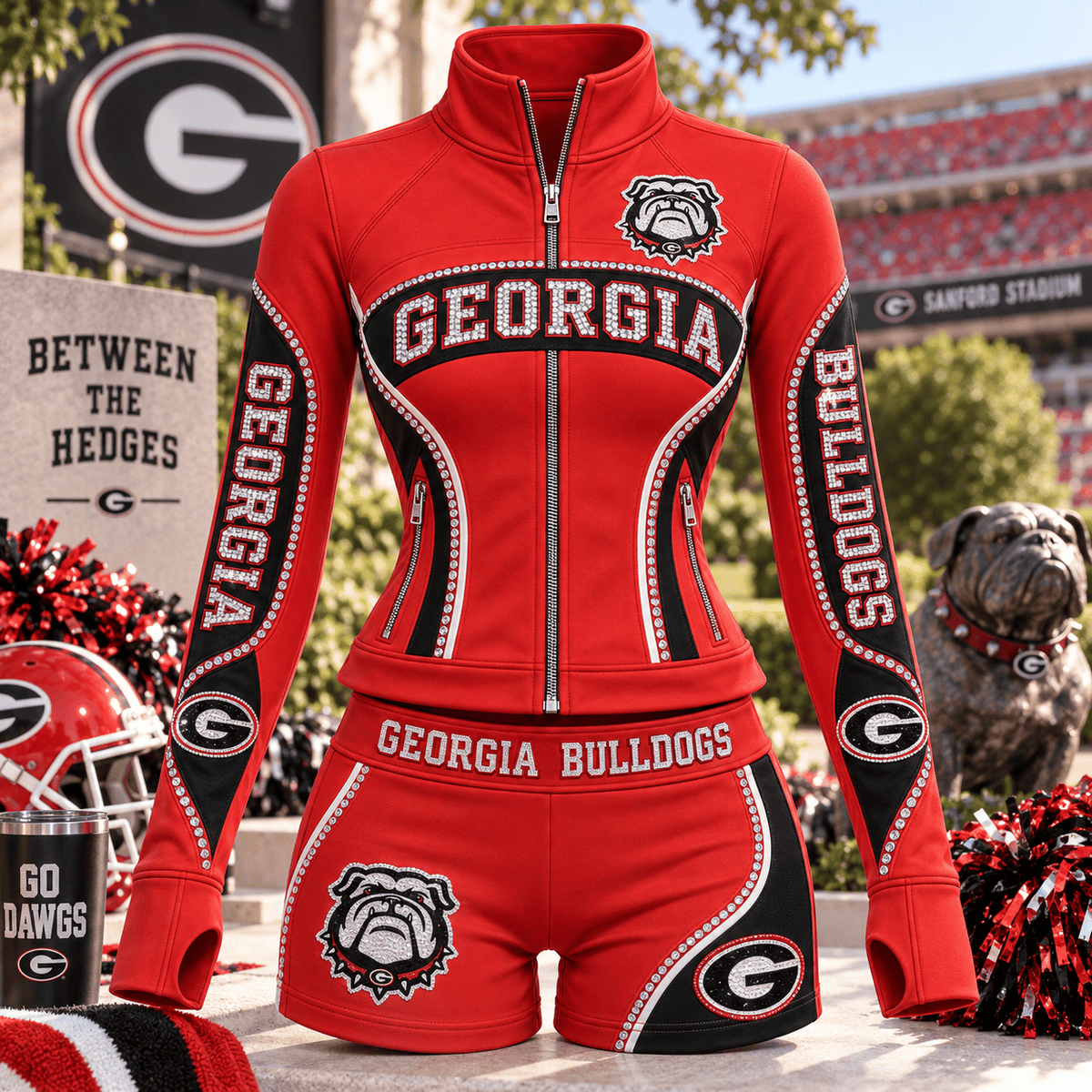 GGBD Women’s Zip-Up Jacket & Shorts Set NTKO