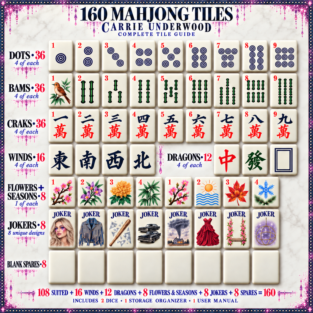 Premium CRU Mahjong Tiles Set TTMH