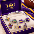 LSU Silver Charm Bracelet Set TMH