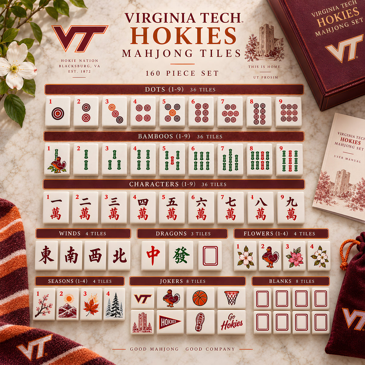 Premium VTH Mahjong Tiles Set TNSM