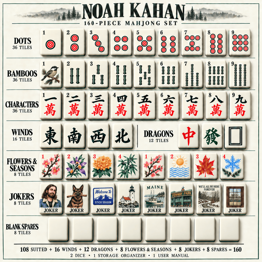 Premium NKH Mahjong Tiles Set TTMH