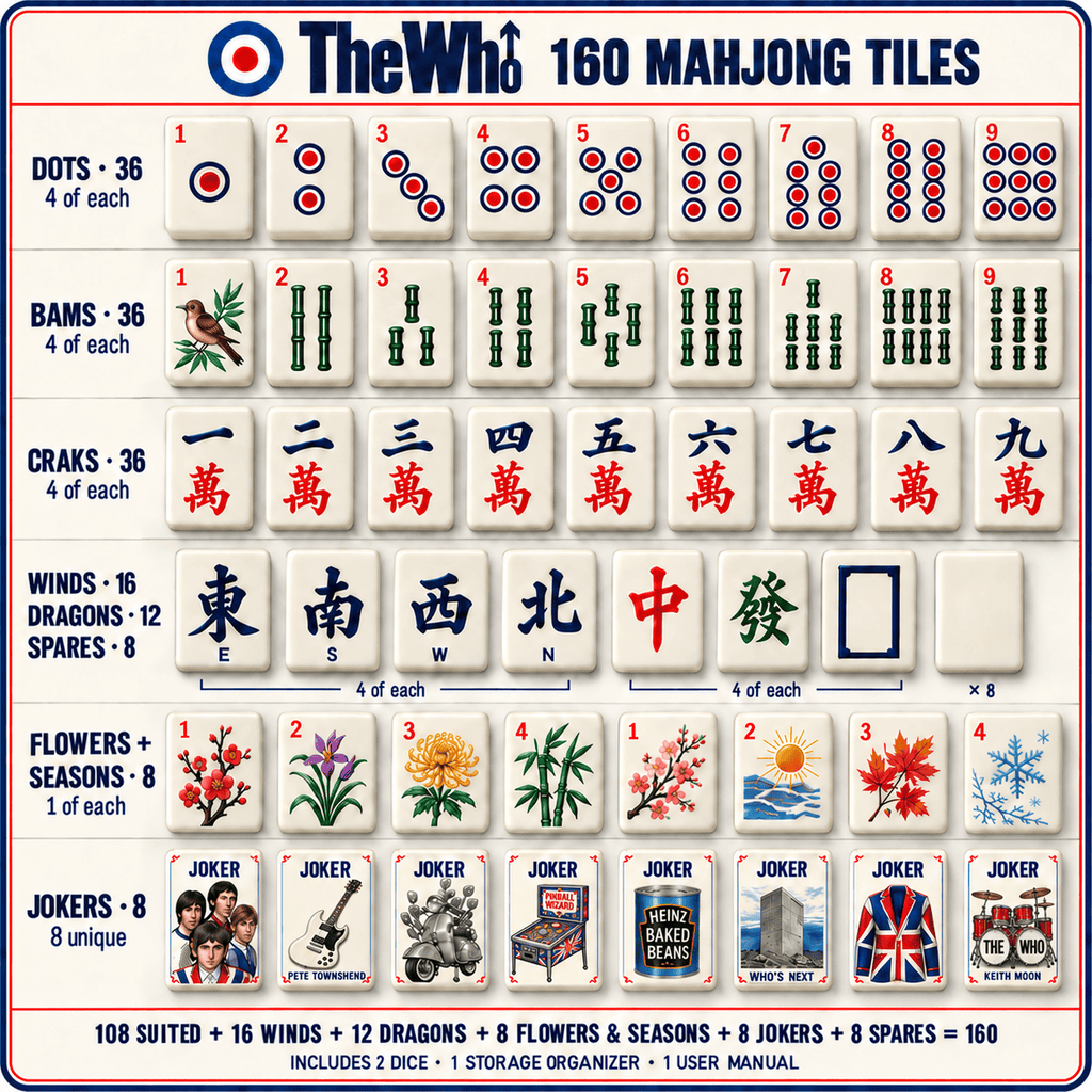 Premium TWO Mahjong Tiles Set TTMH