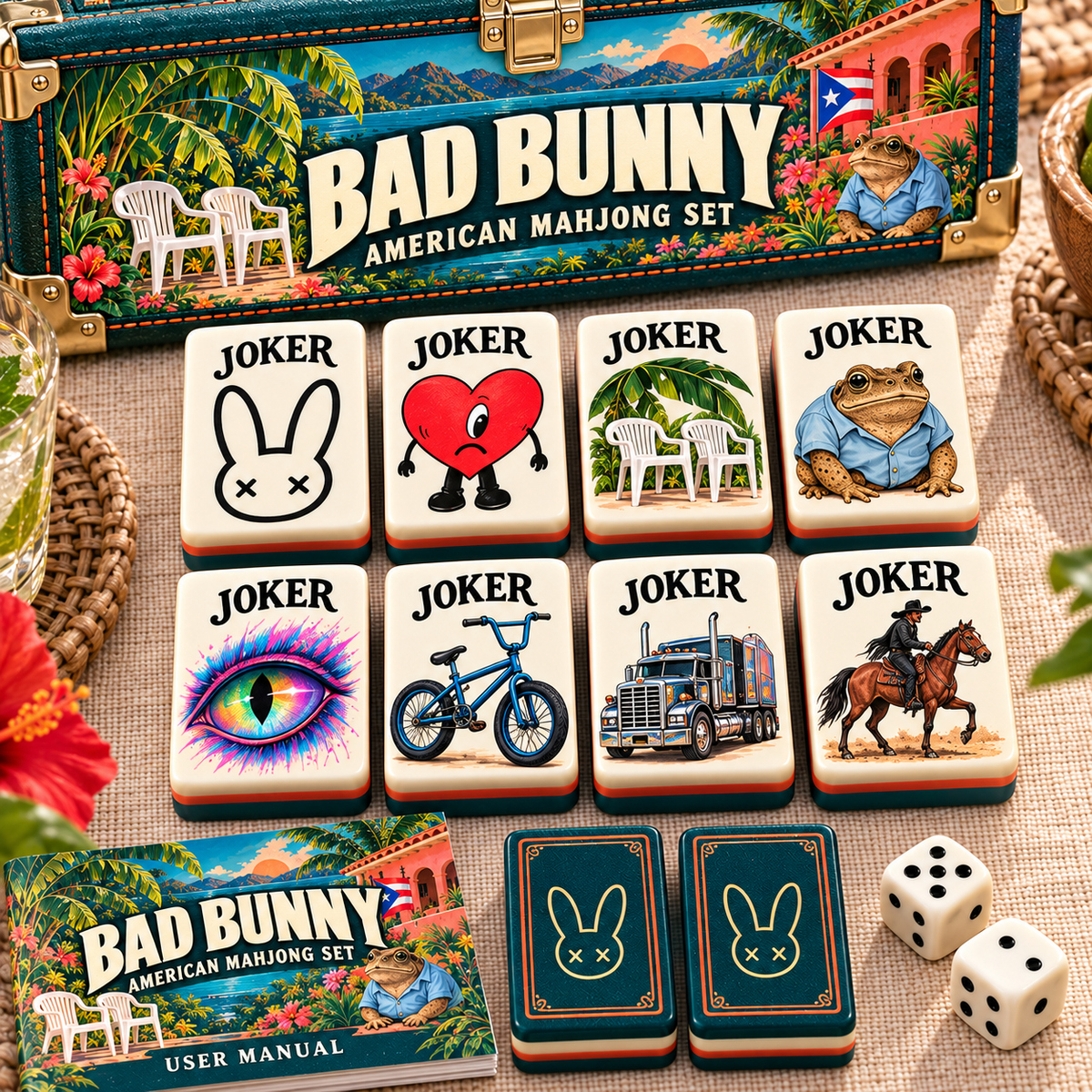 Premium BDBN Mahjong Tiles Set PVNA