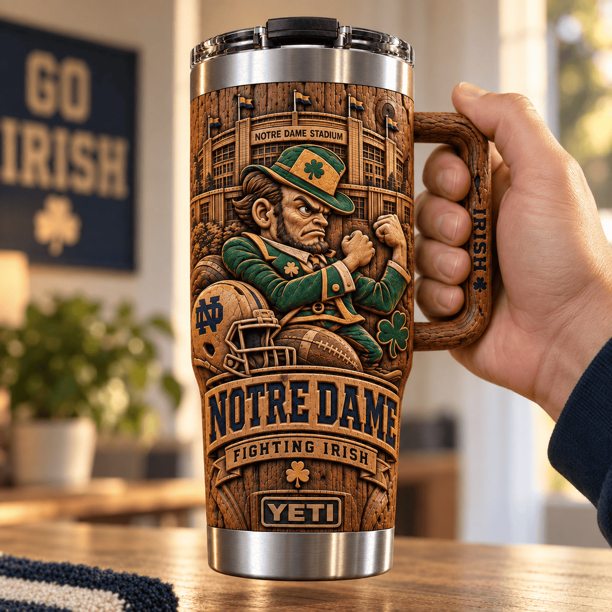 NDFI 40oz Woodgrain Relief Tumbler NTTB