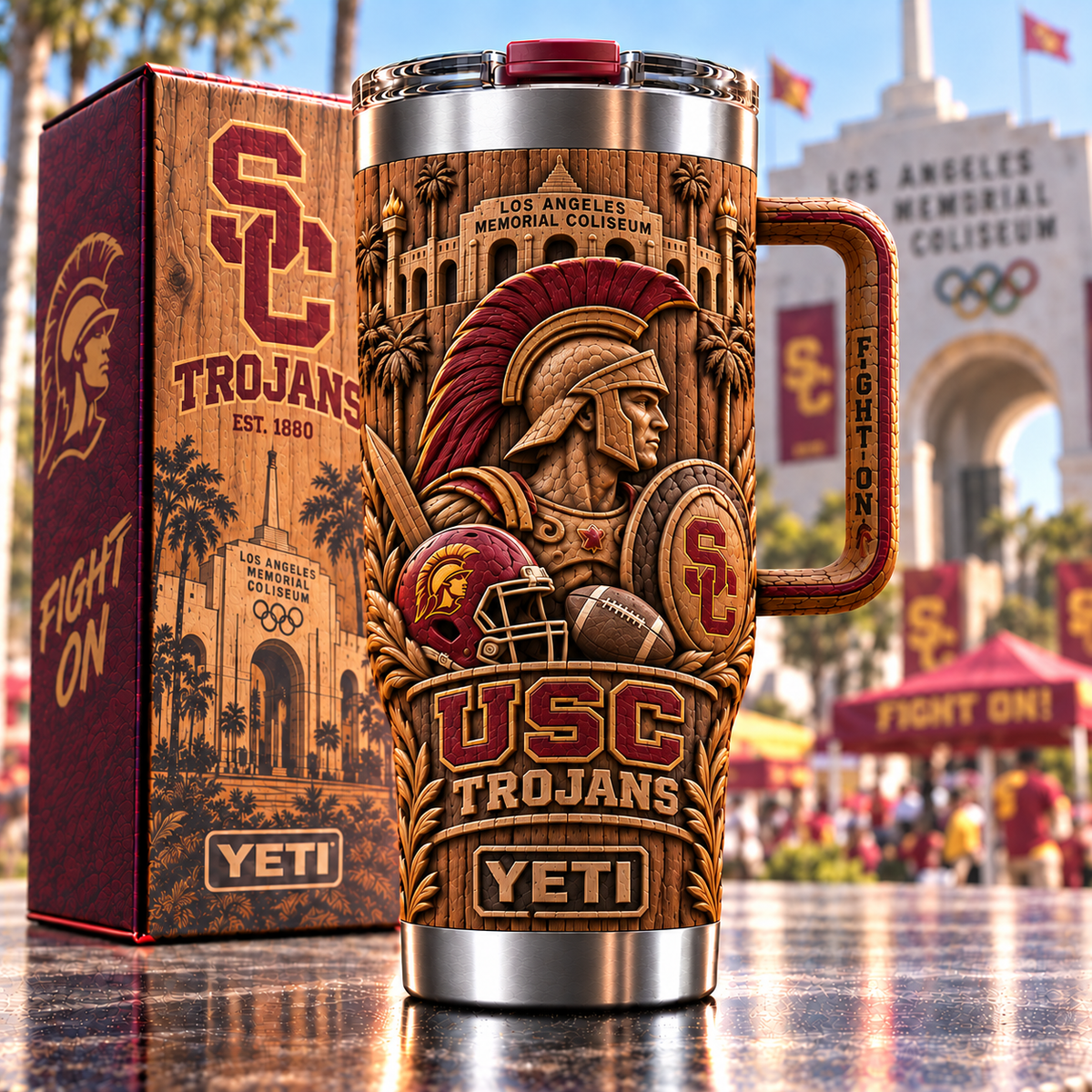 USC 40oz Woodgrain Relief Tumbler NTTB