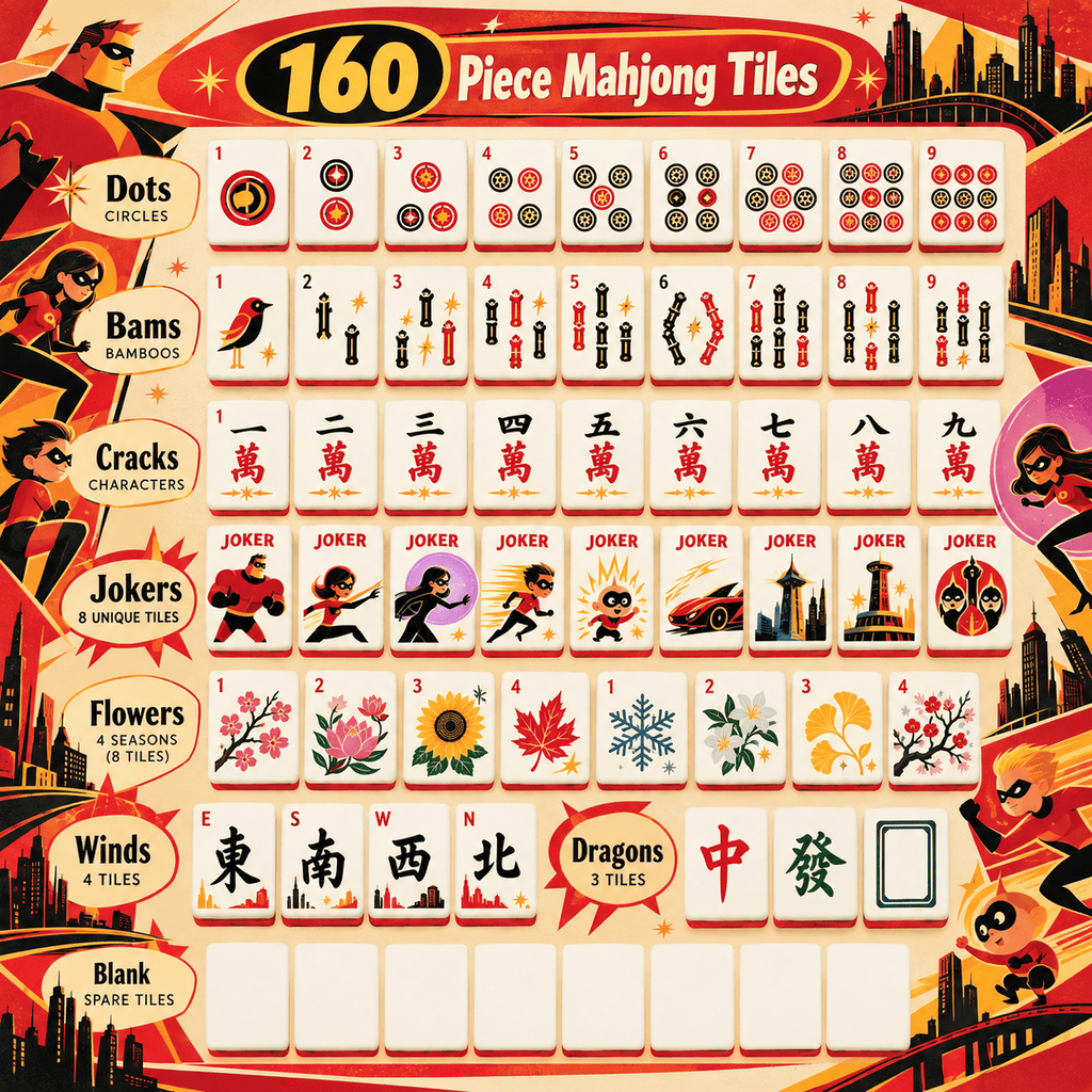 Premium TIDB Mahjong Tiles Set TNSM