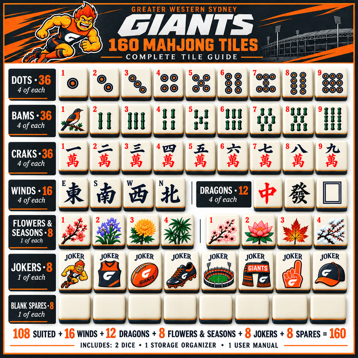 Premium GWS Mahjong Tiles Set TTMH