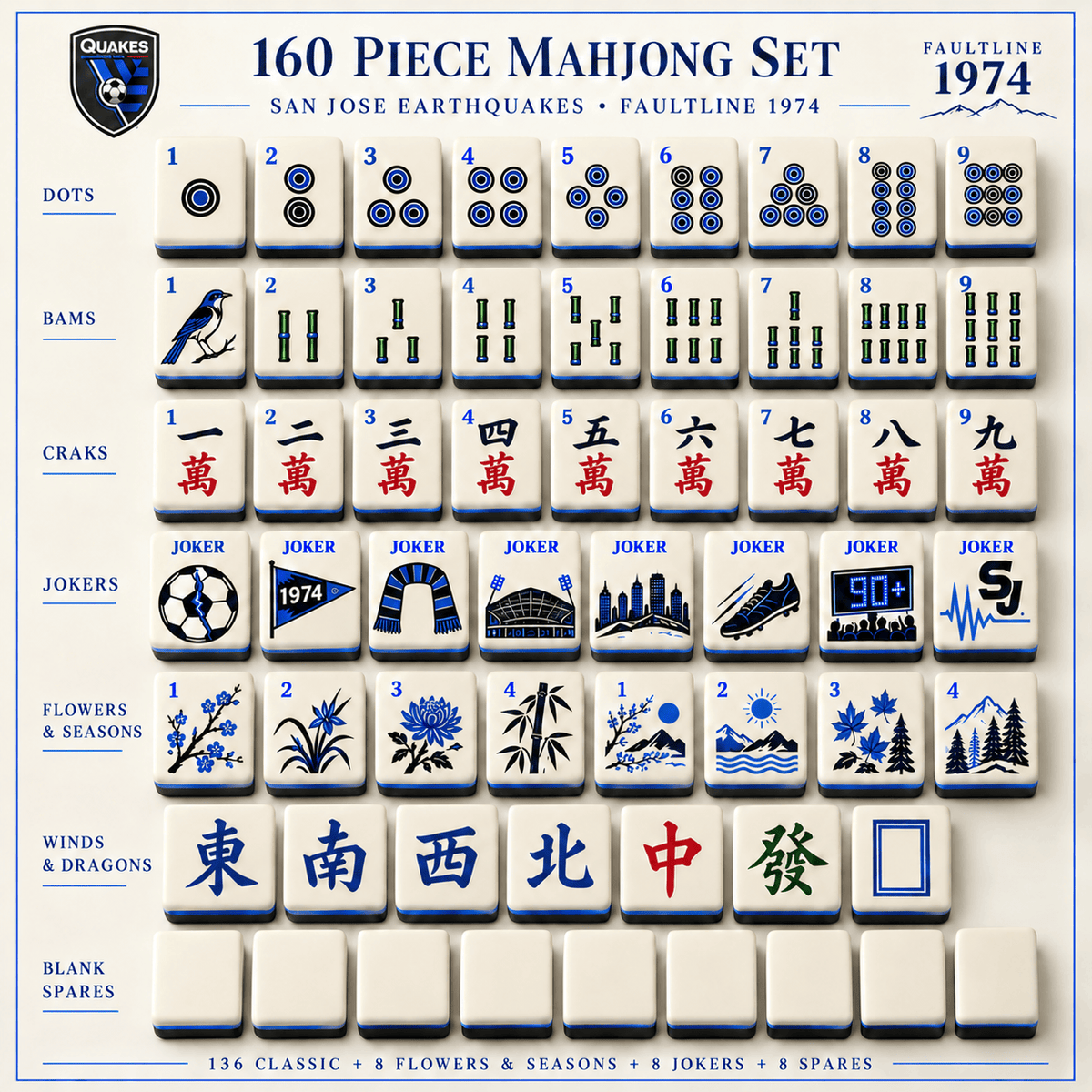 Premium SJ Mahjong Tiles Set TNSM